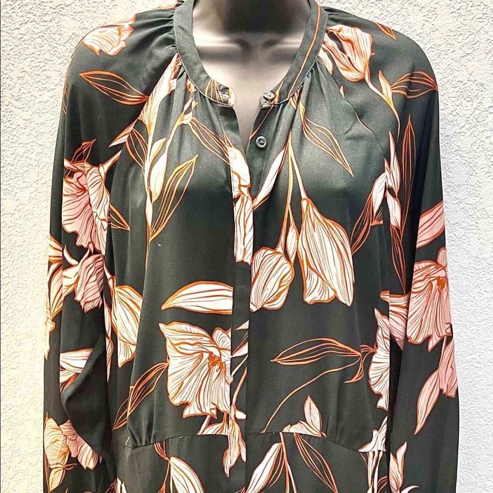 Forest Green Bohemian Floral Print Dress - XL
